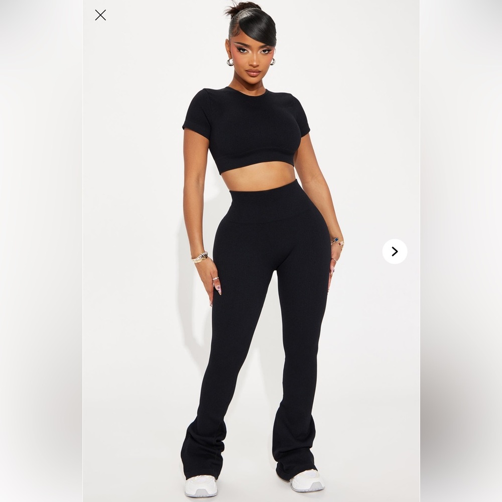 NWT Fashion Nova Seamless Black Active Set